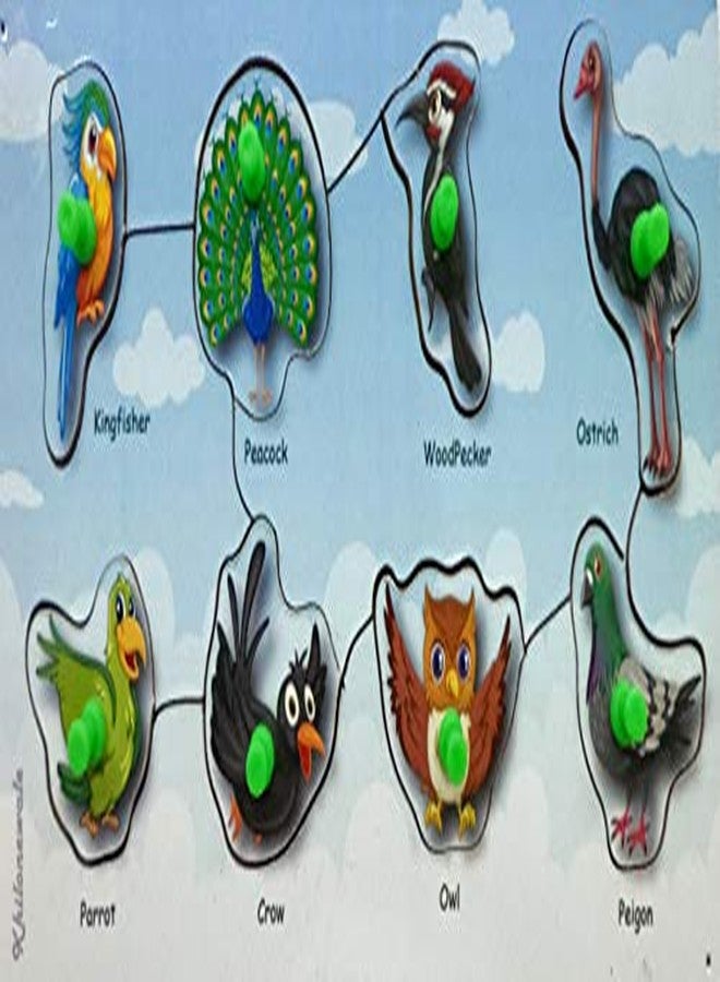 Khilonewale Kid's Wooden Puzzles Set for Toddlers 2 3 4 Years Old, Birds and Jungle Animal, Educational Puzzle with knobs,Learning Aid for Boys and Girls, Kids, Students,Size 13 * 25 cm - Image 3